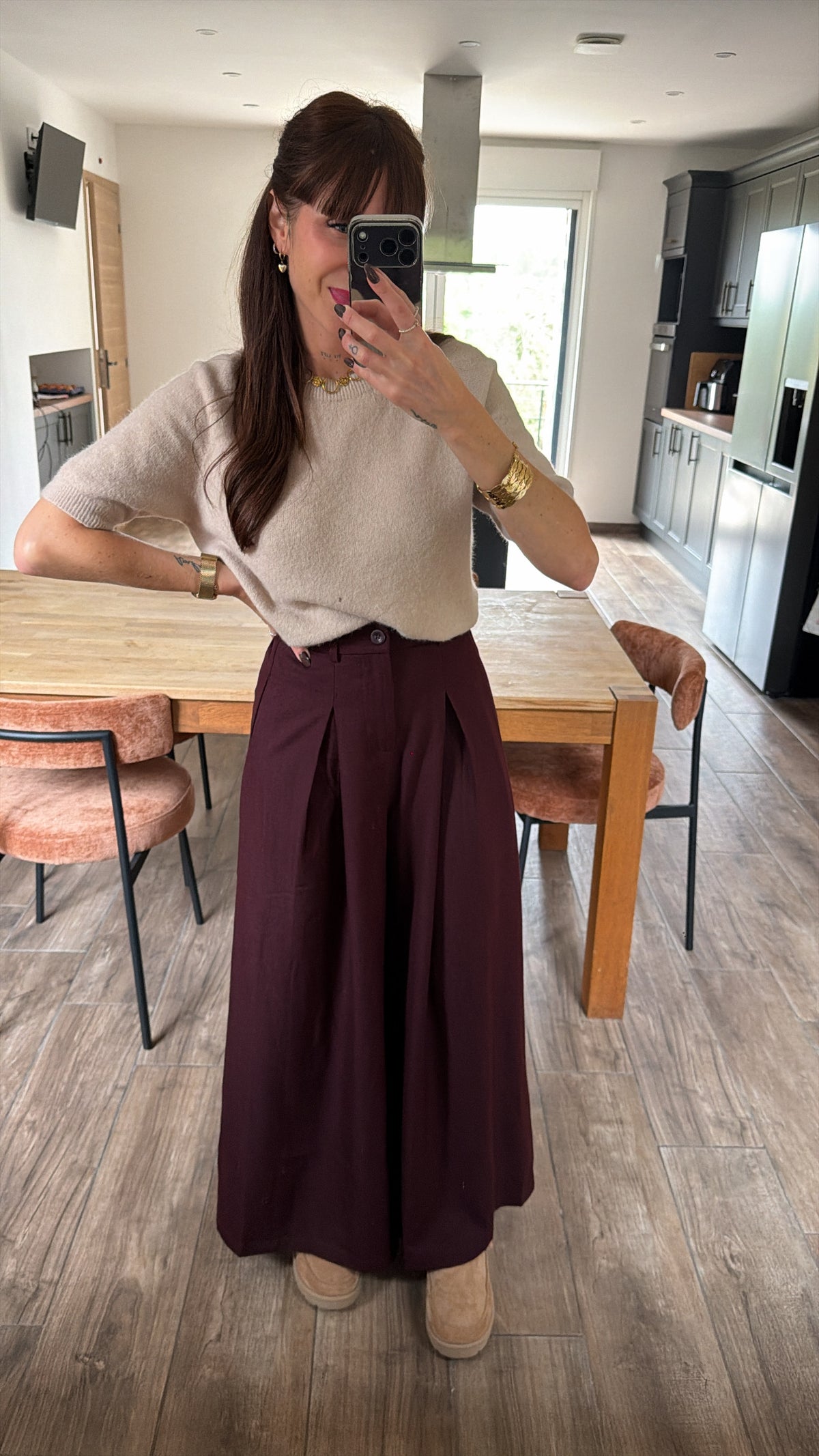 Pantalon Liam Uni Bordeaux