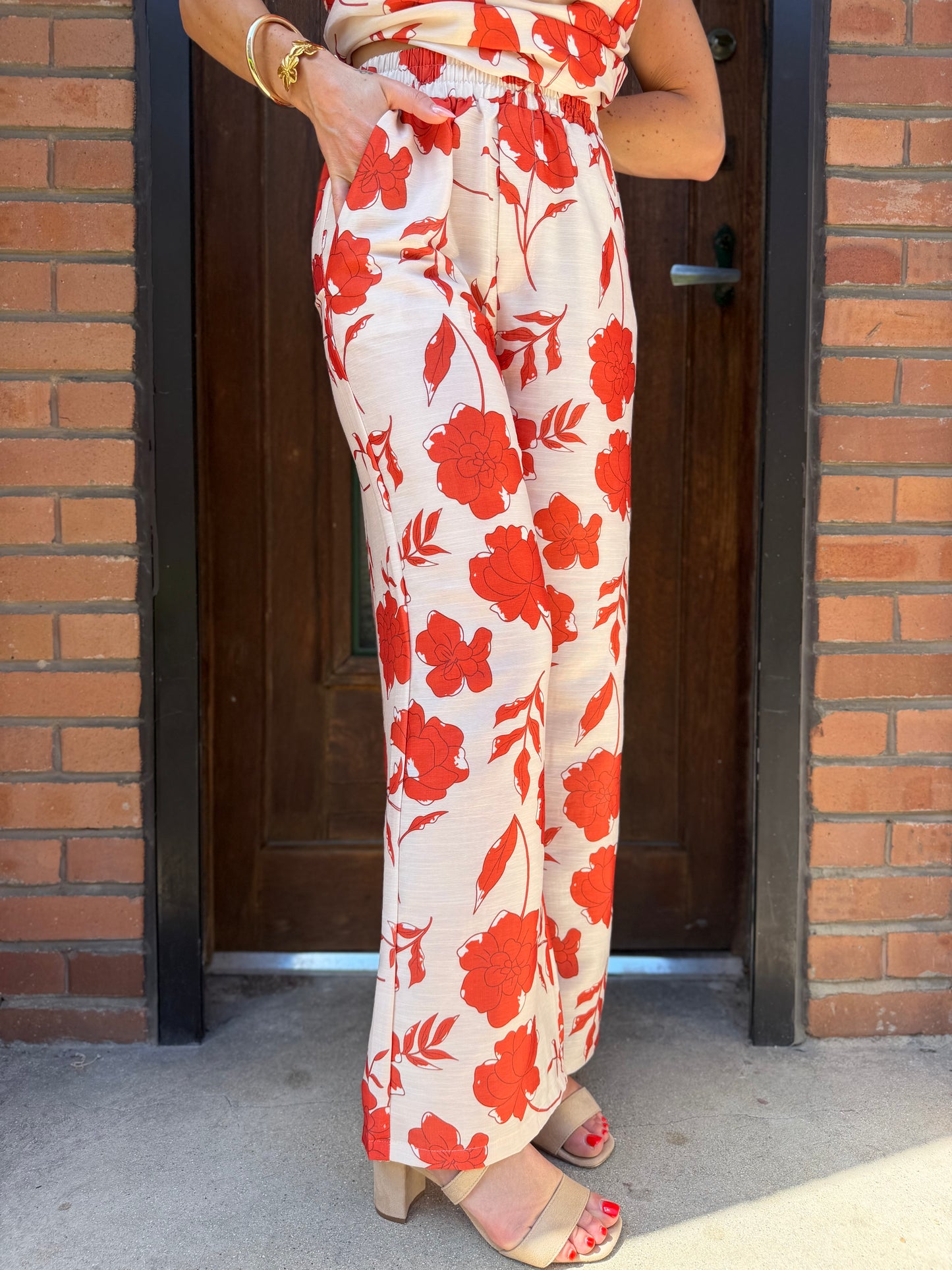 Pantalon Imprimé Terracota