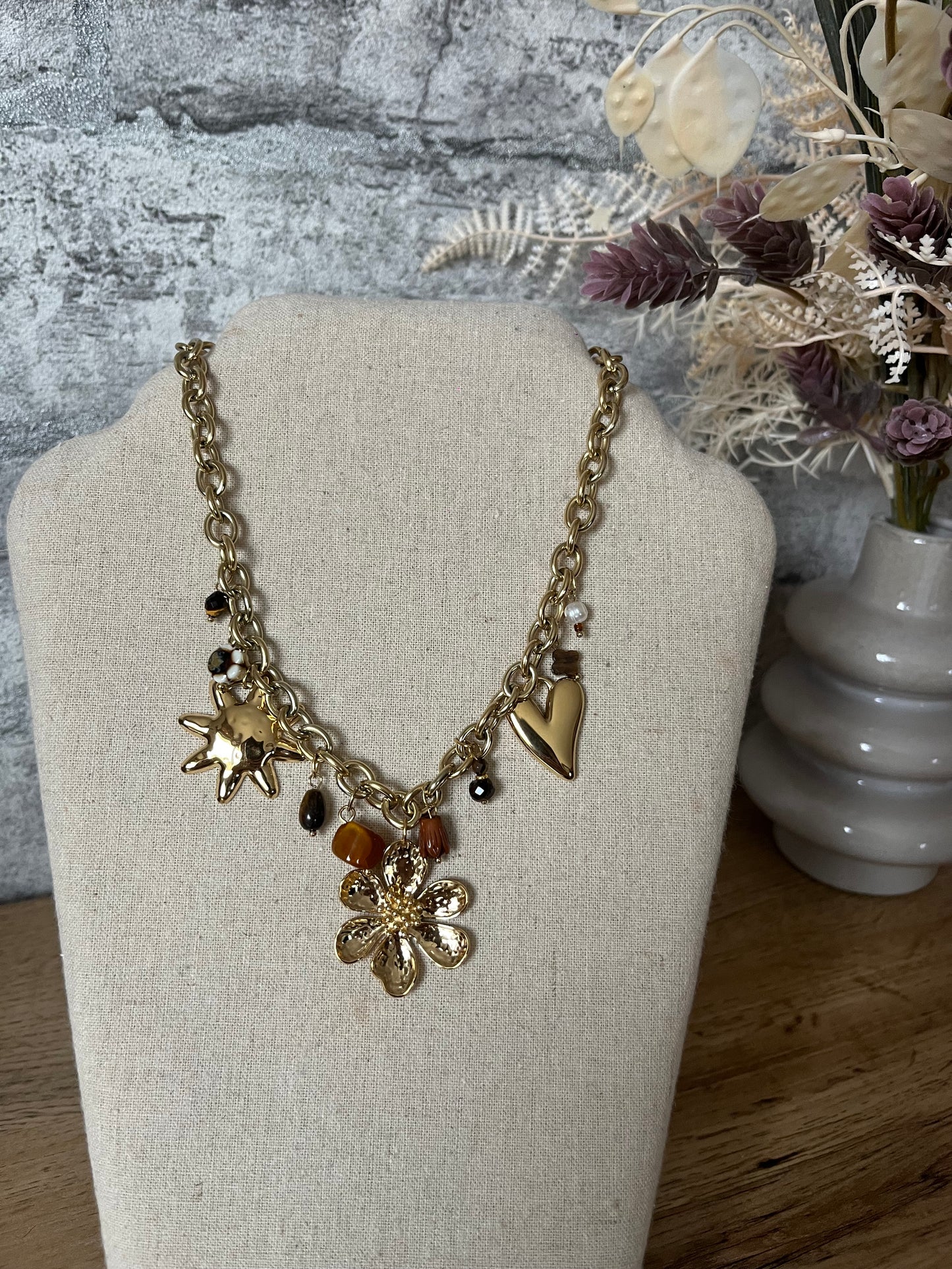 Collier Breloques Flowers
