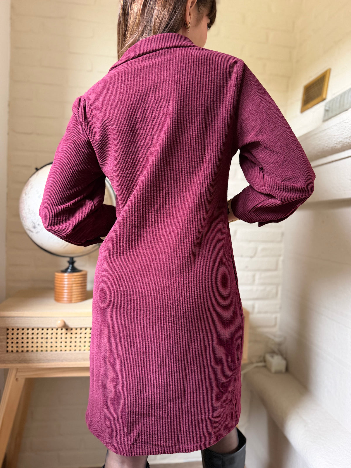 Robe Velours Bordeaux