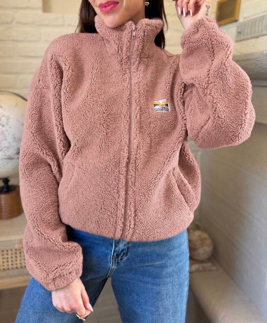 Veste Teddy Vieux Rose