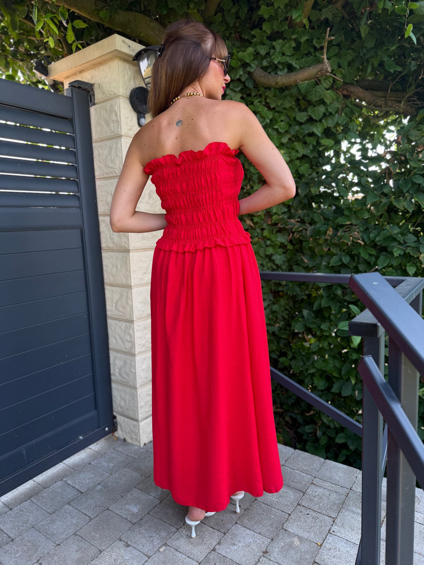 Robe Bustier Longue Bustier Rouge