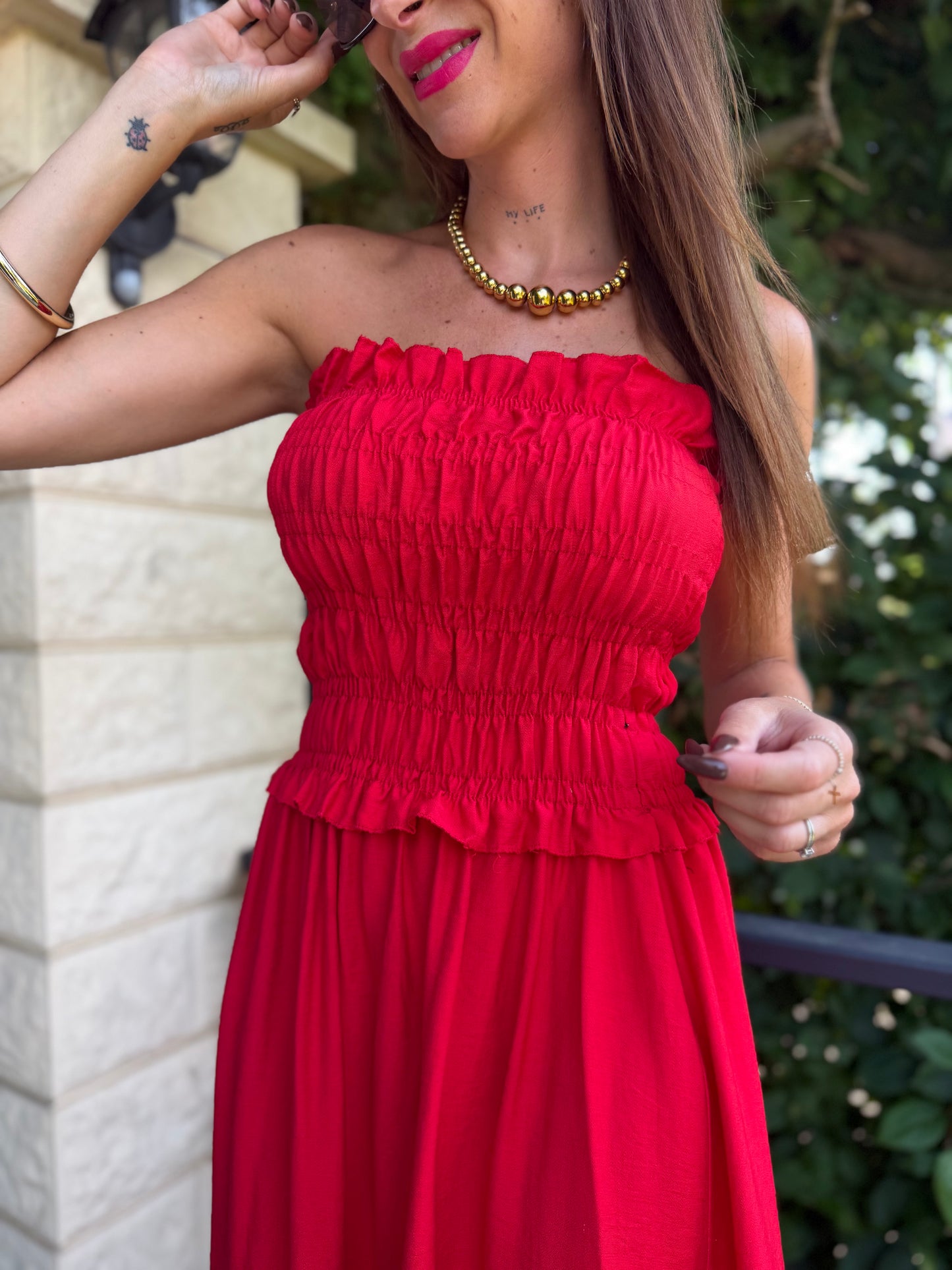 Robe Bustier Longue Bustier Rouge