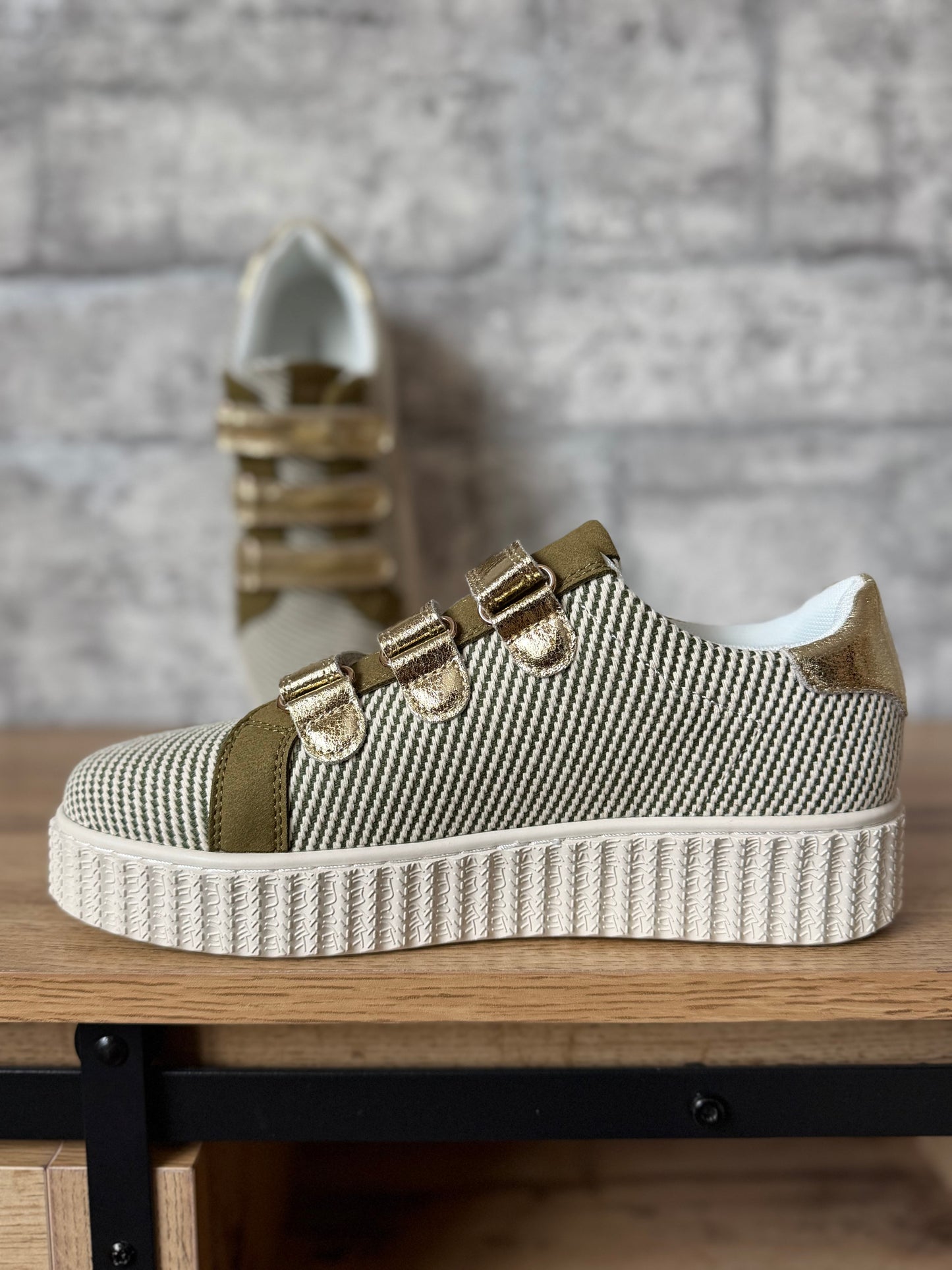 Basket Vanessa Wu Kaki Rayé