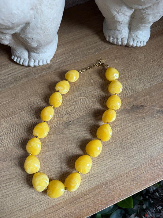 Collier Boule jaune