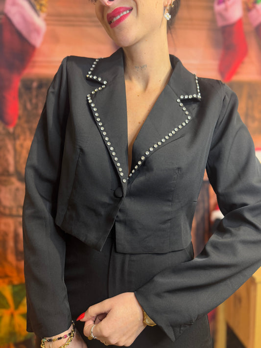 Veste Col Strass