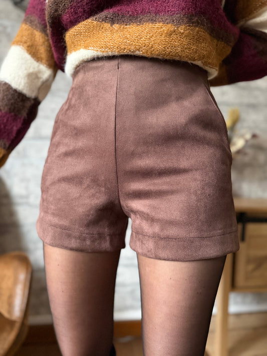 Short Suédine Choco