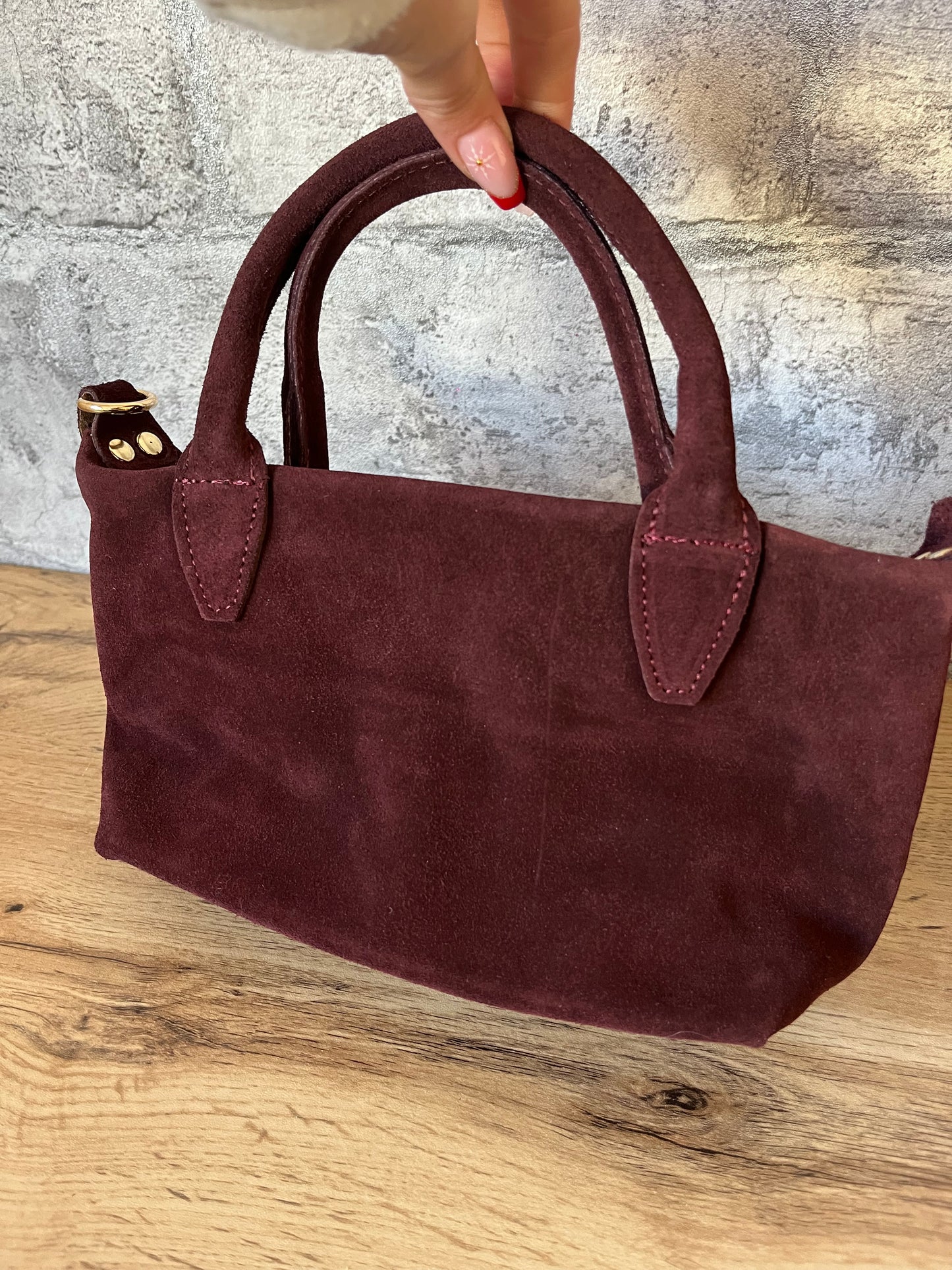 Sac Charles CUIR Daim Bordeaux