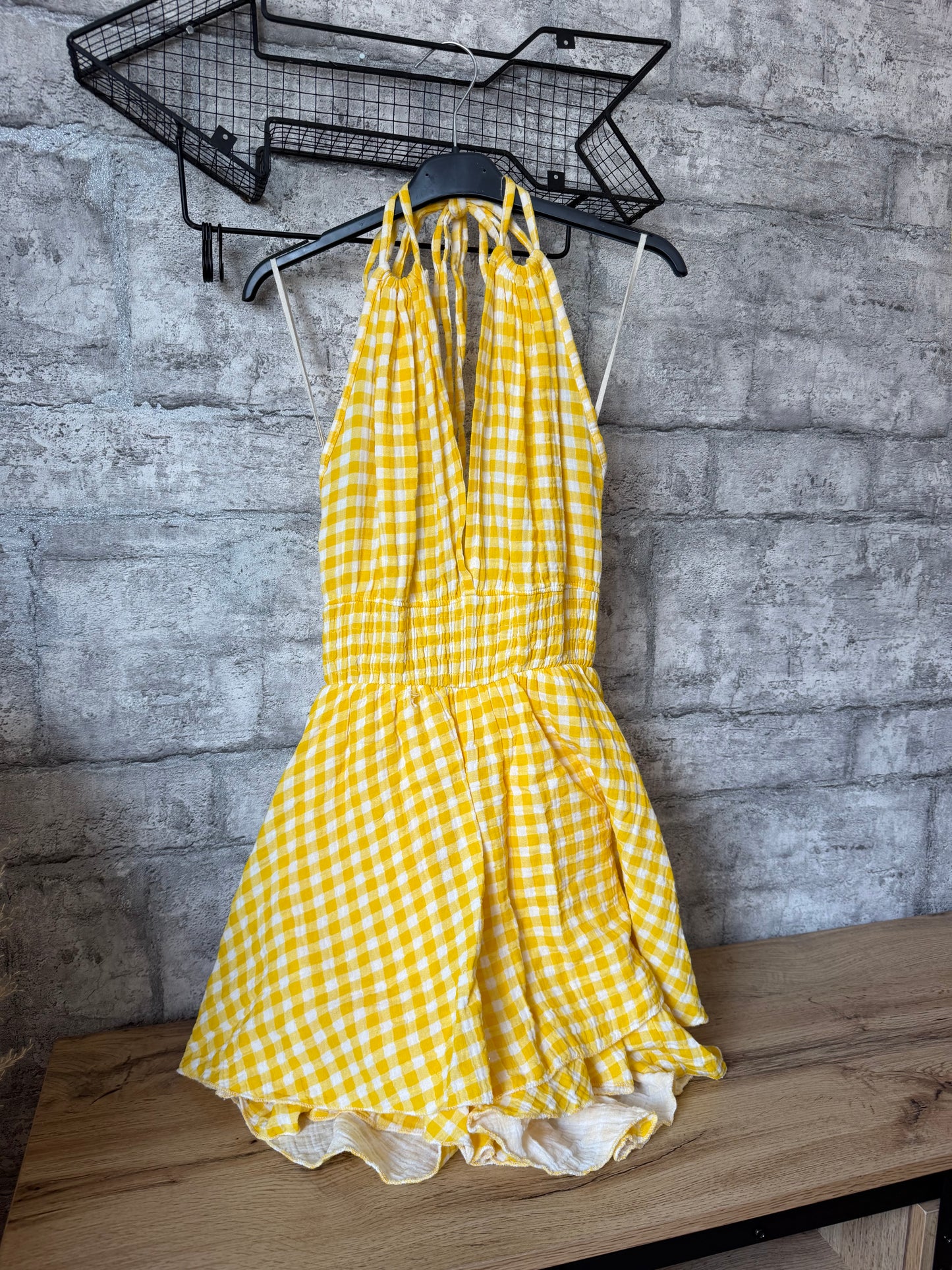 Combishort Coton Vichy Jaune