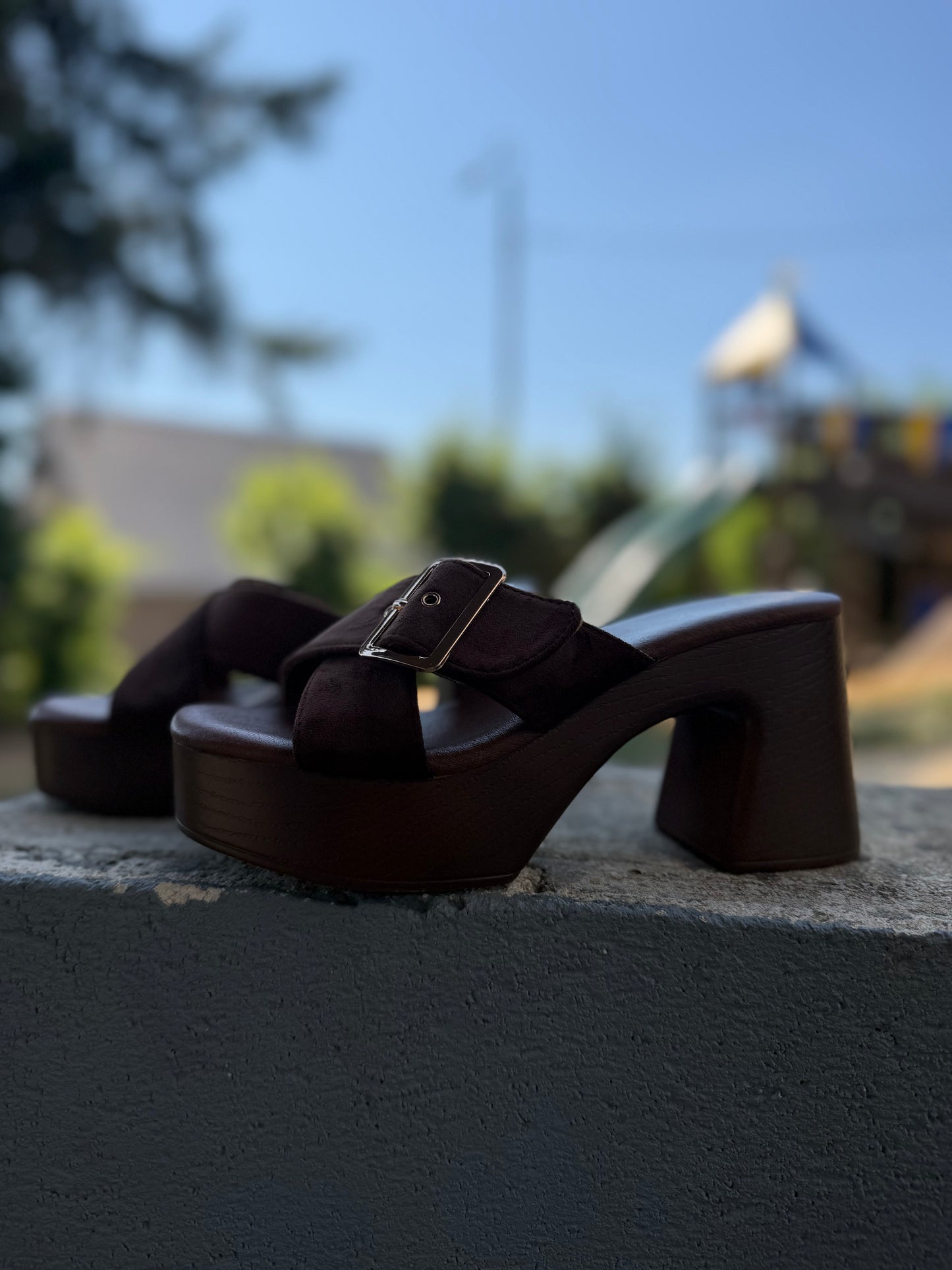 Mule sabot chocolat ￼