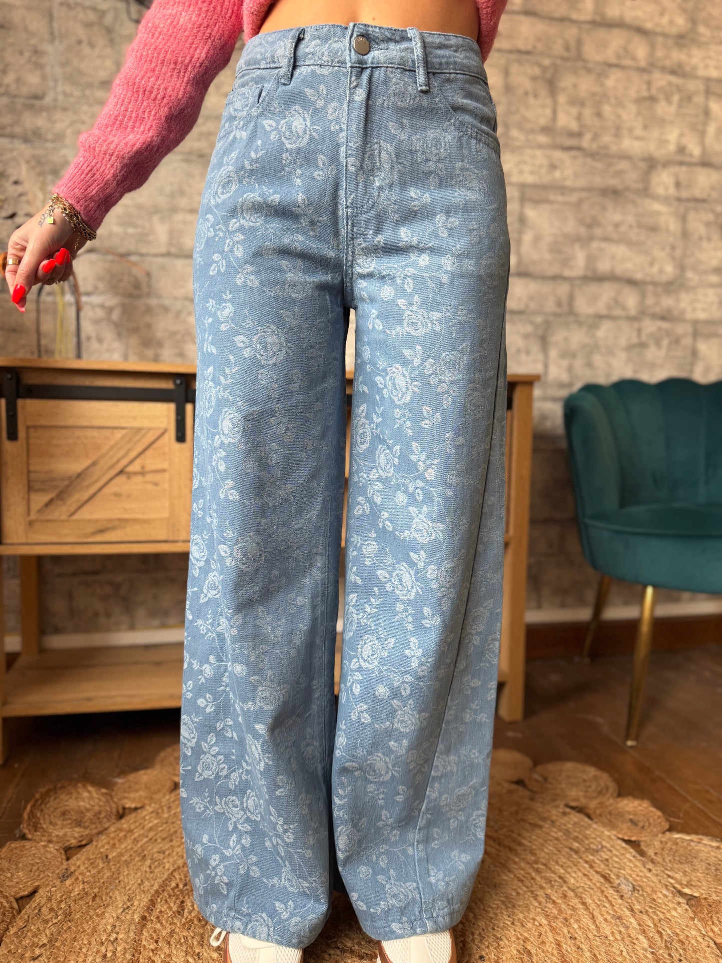 Pantalon Fleurs Large (taille L)