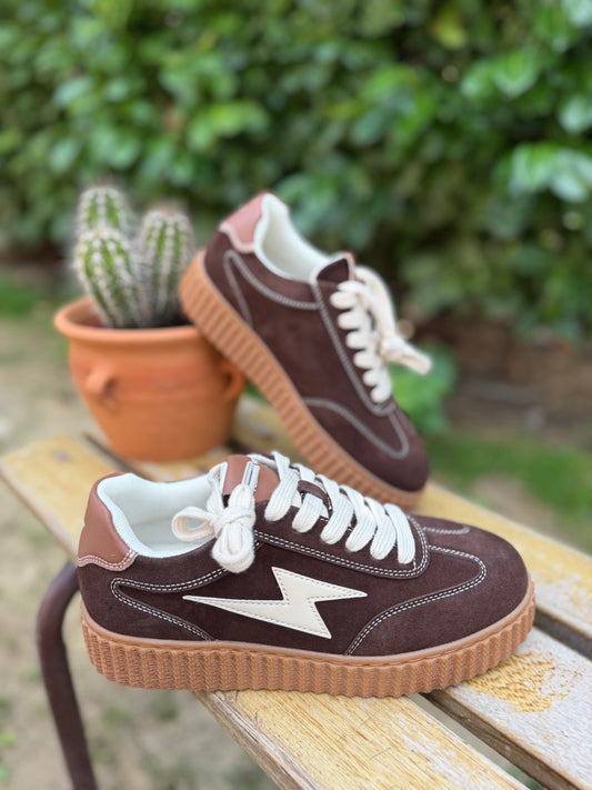 Basket Vanessa Wu MAGGIE Emblem Lace chocolat