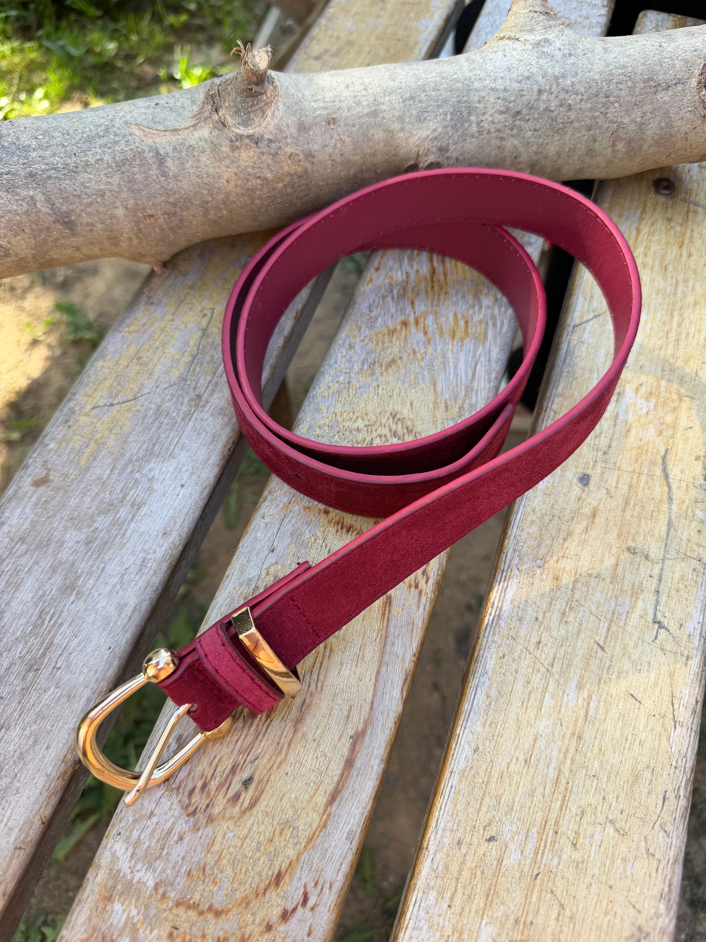 Ceinture Daim bordeaux