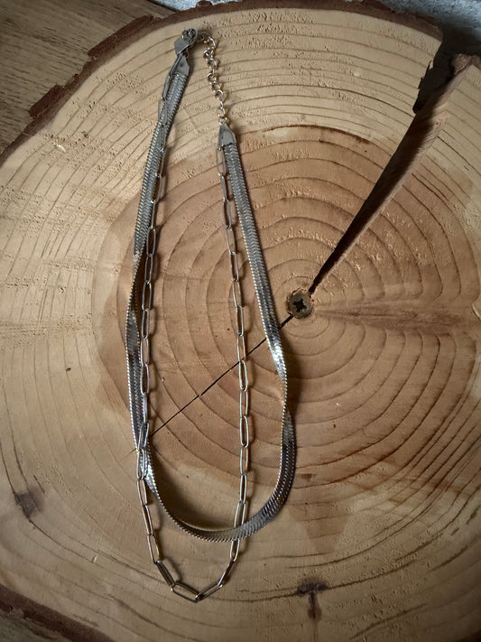 Collier Double Argent