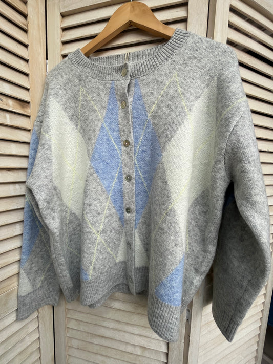 Gilet Carreaux Gris Pulpeuse