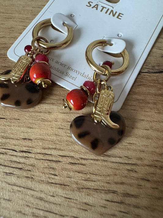 Boucle d’oreille breloque Santiag