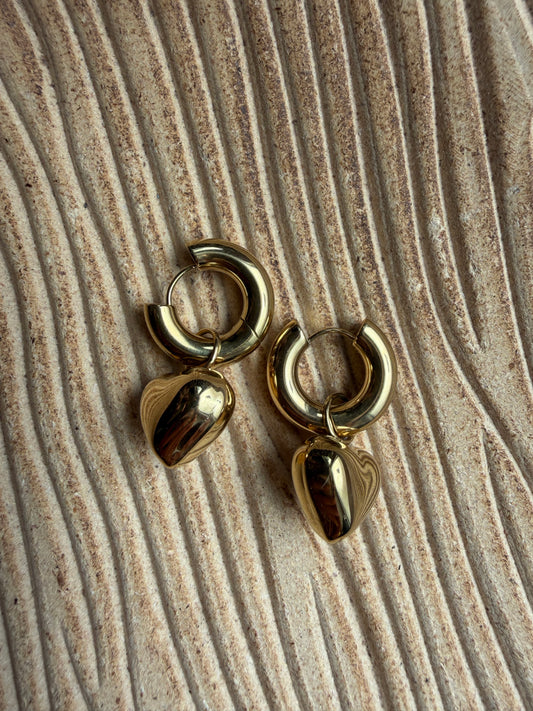 Boucle D’oreille Anneau Coeur