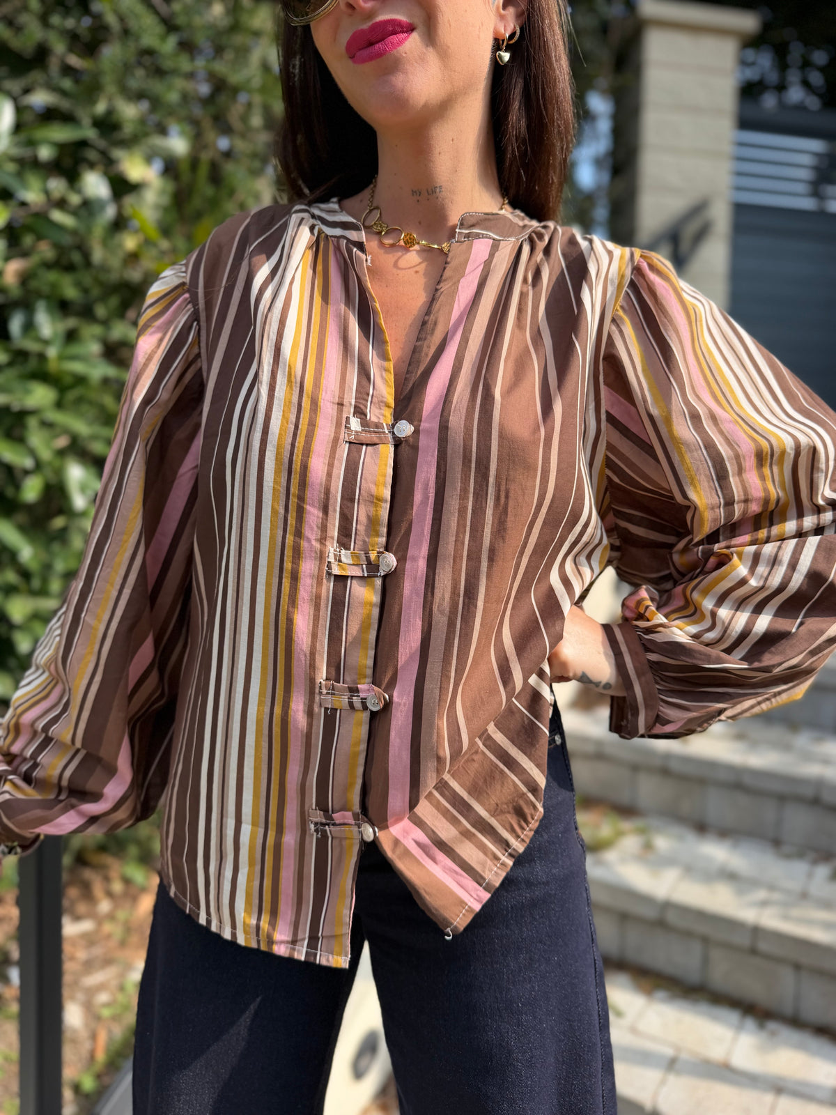 Chemise Bouton Ligne Choco