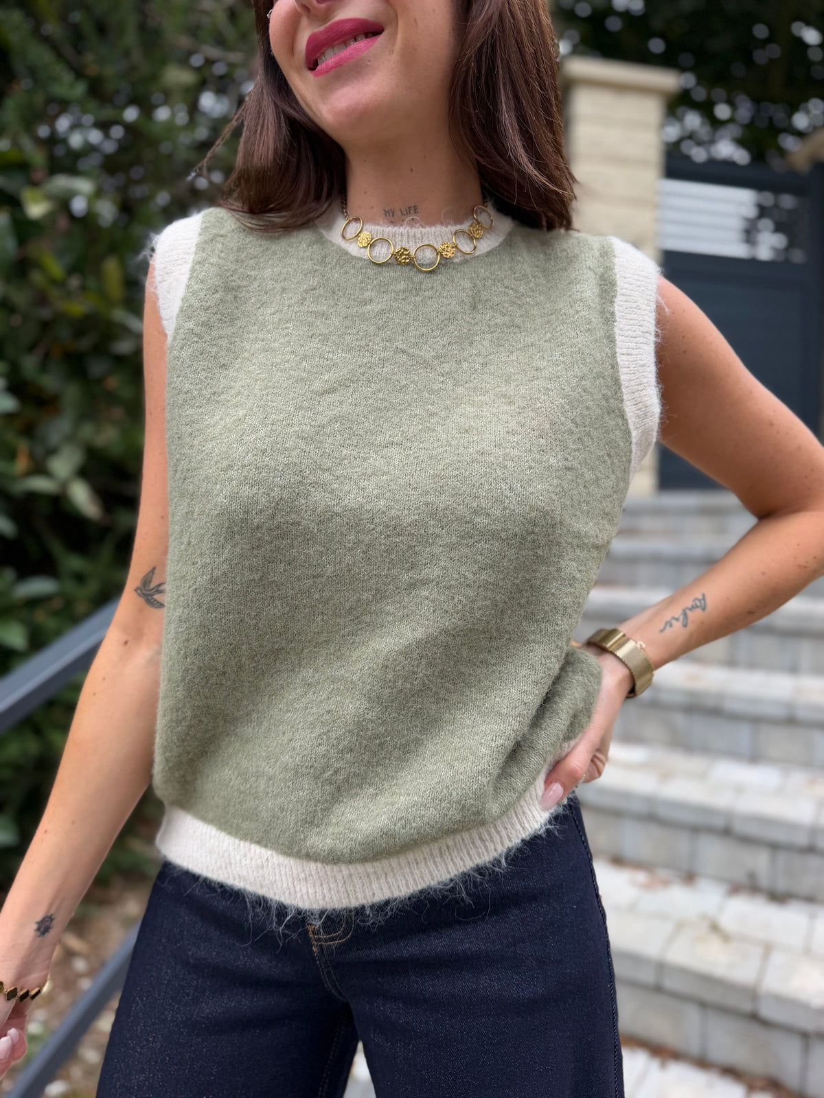 Pull Sans Manches Lio Vert
