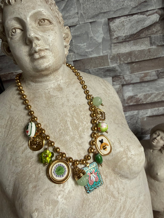 Collier Breloque Vert