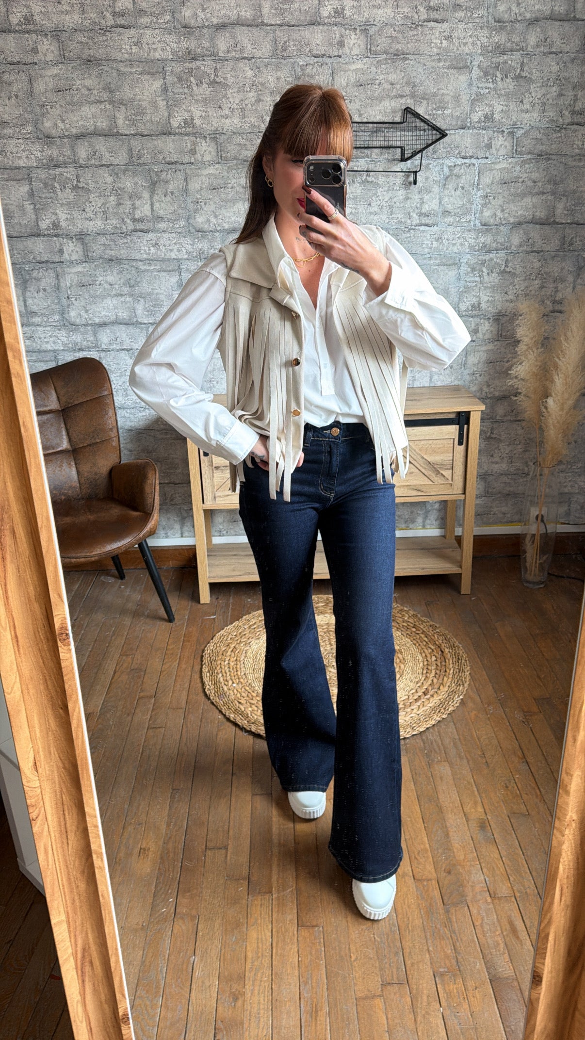 Veste Sans Manches Frange