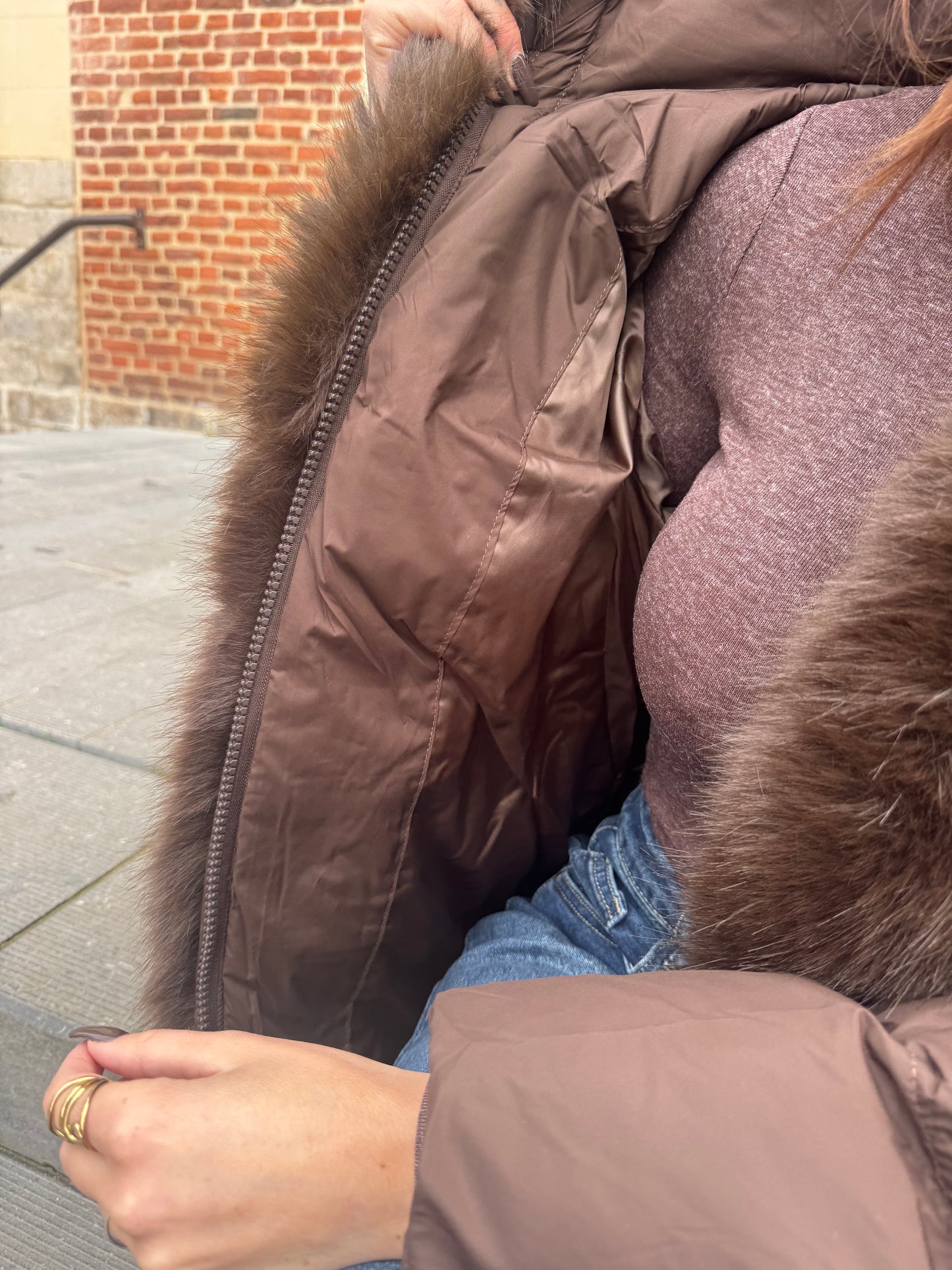 Doudoune Paloma Chocolat  (fourrure amovible)