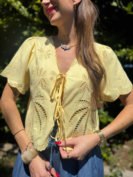 Blouse Nouée Jaune