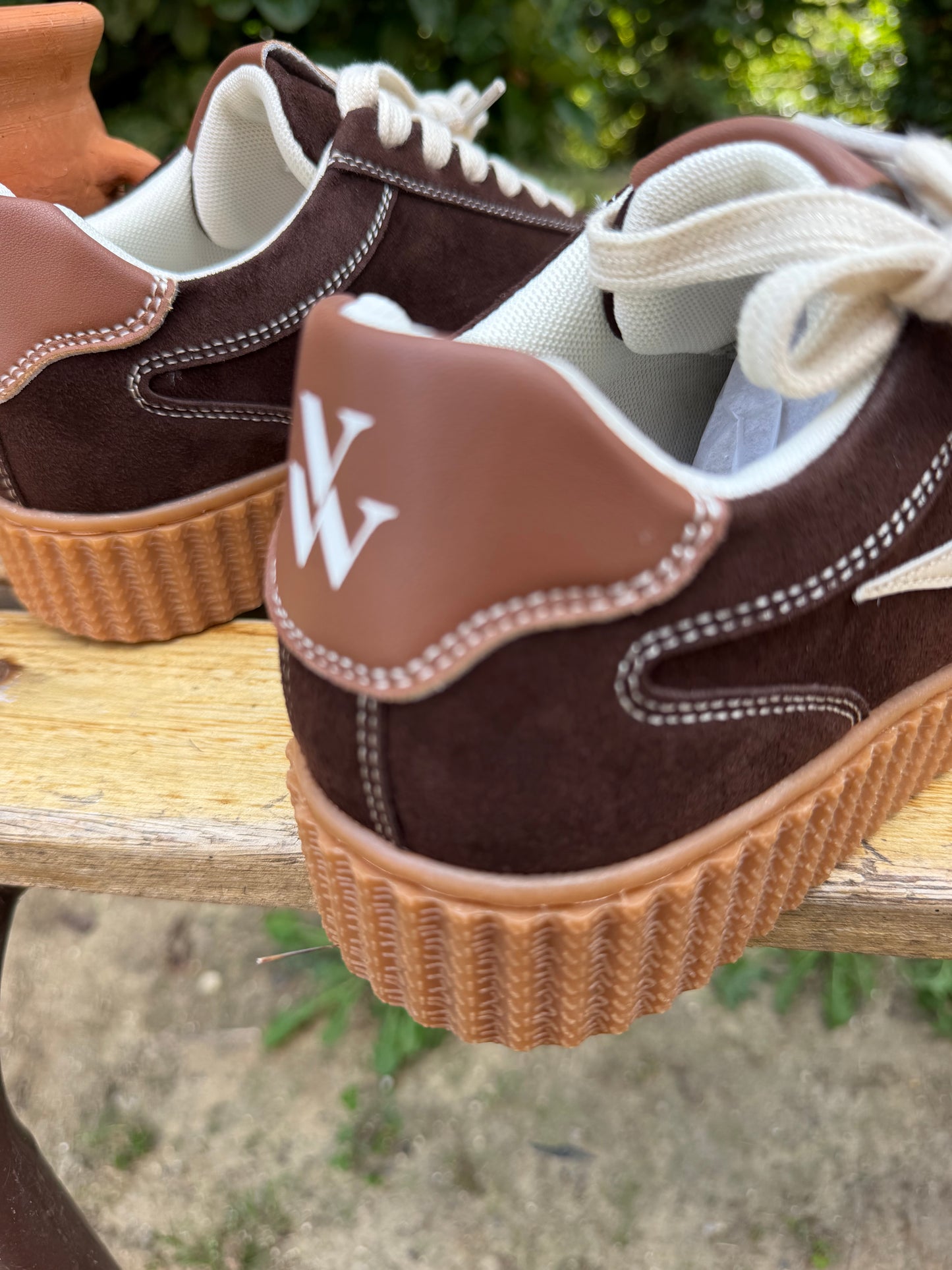 Basket Vanessa Wu MAGGIE Emblem Lace chocolat
