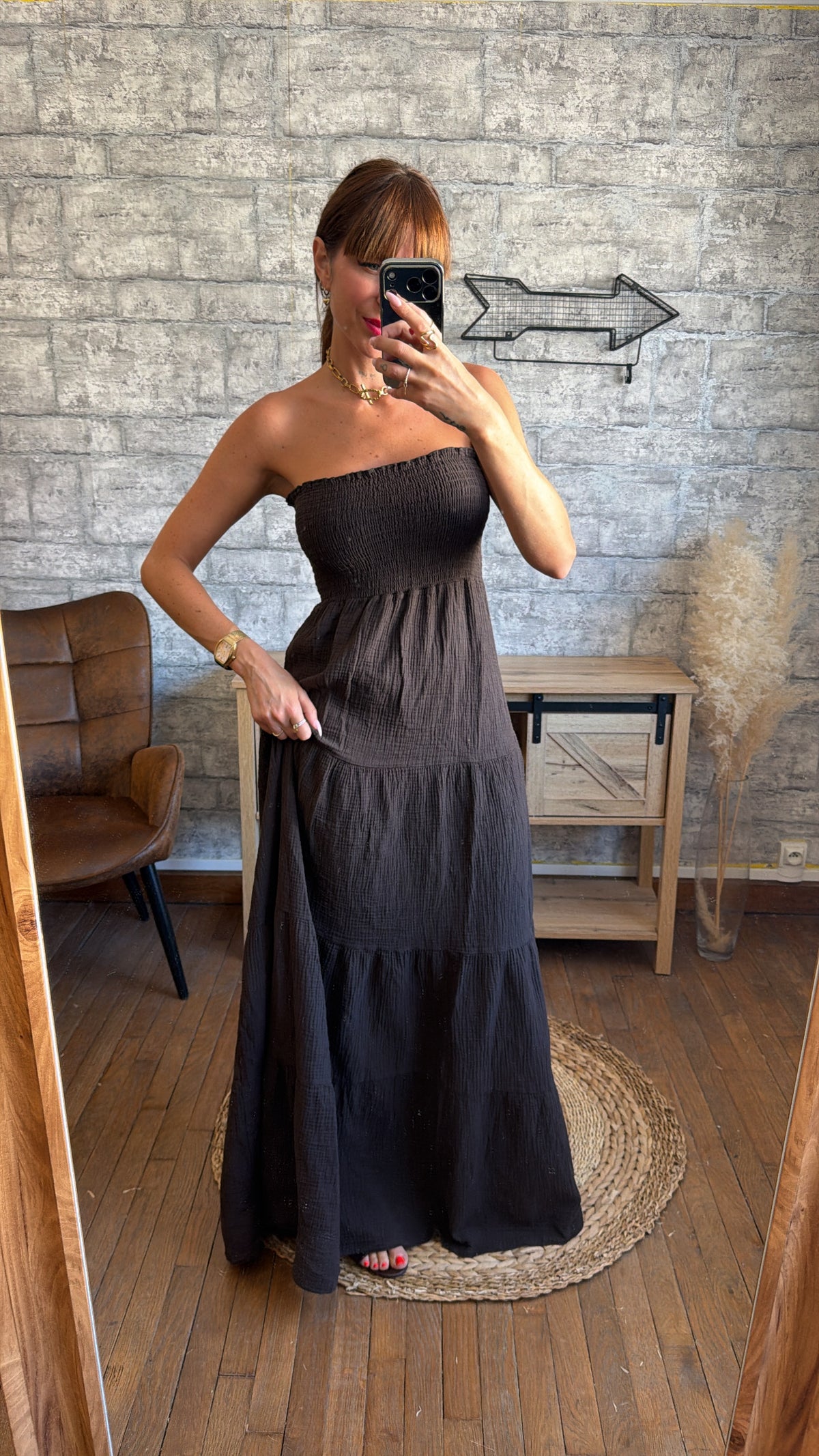 Robe Bustier Coton Chocolat