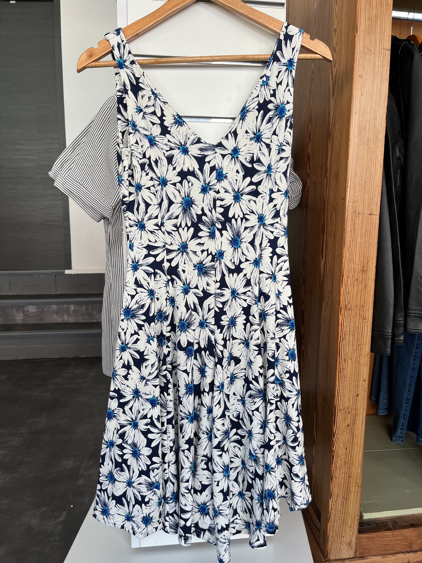 Robe Patineuse Fleurs Bleu
