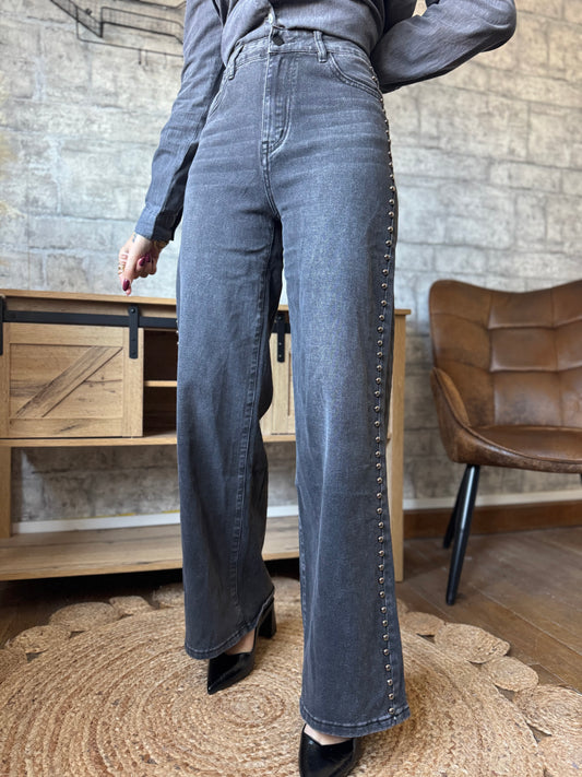 Jean's Wide Leg Gris
