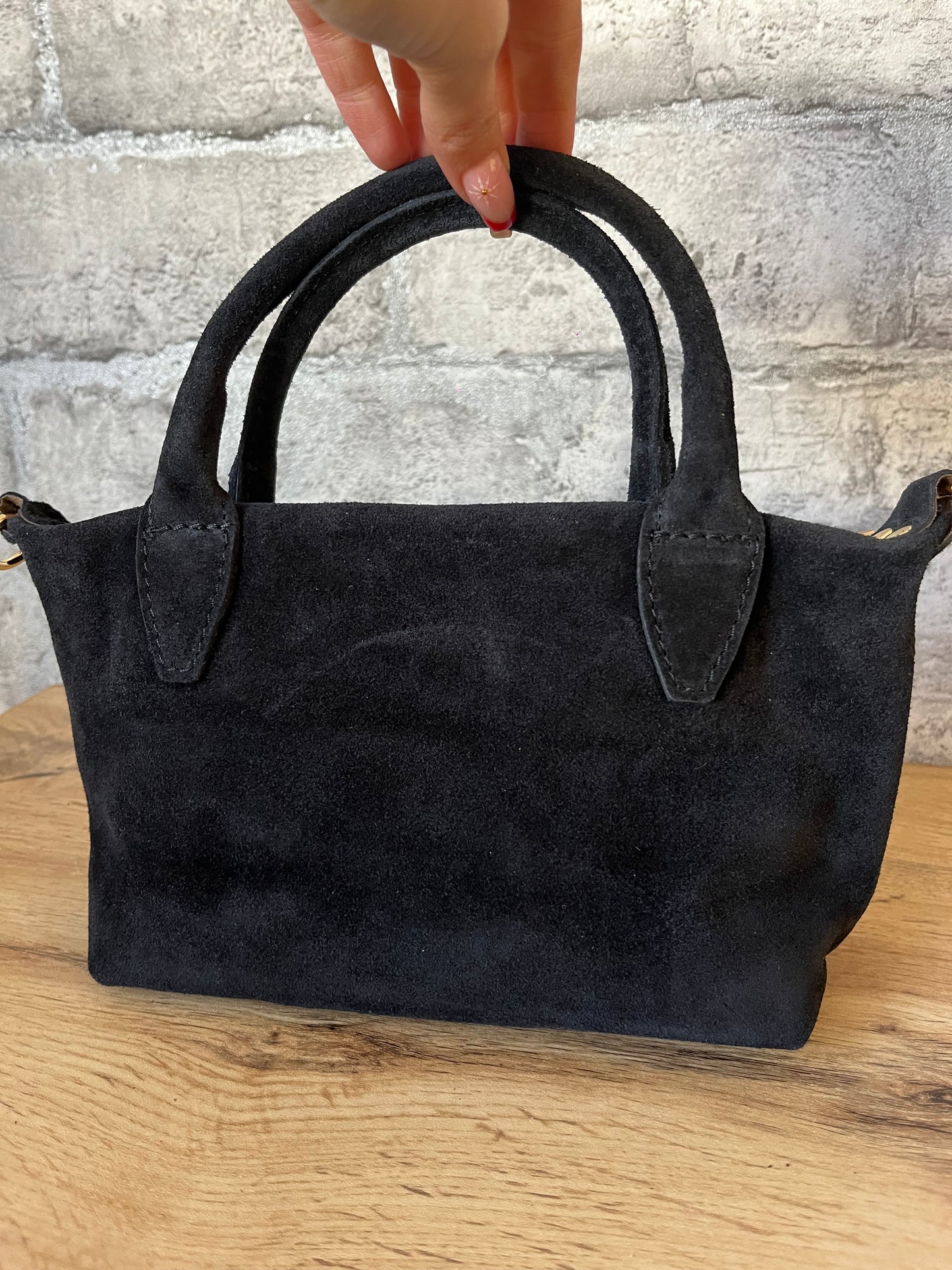 Sac Charles CUIR Daim Noir