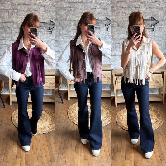 Veste Sans Manches Frange