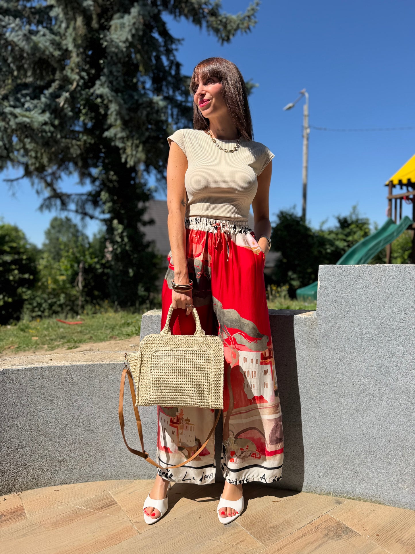 Pantalon Paysage Rouge