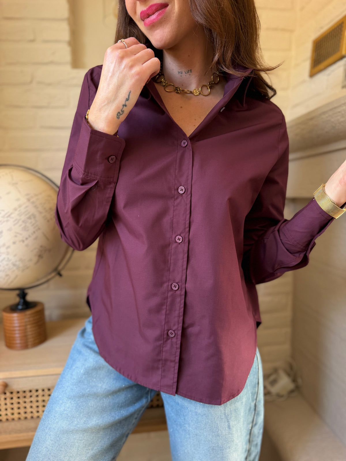 Chemise Unie Bordeaux