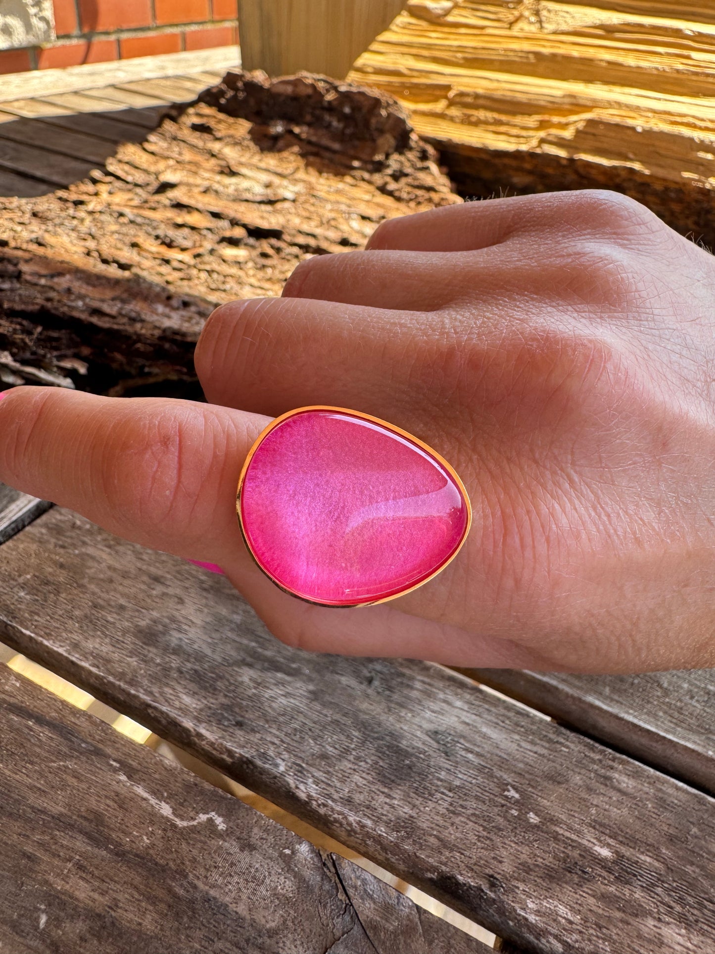 Bague Bombé Rose