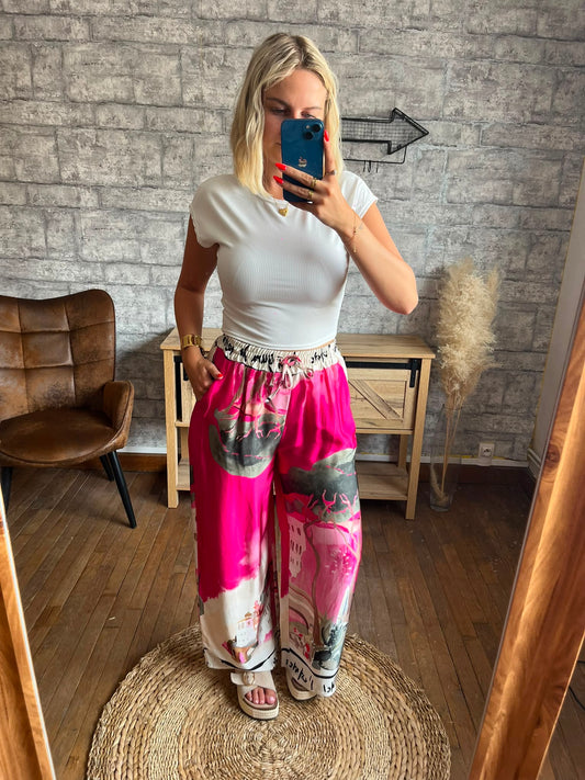 Pantalon Paysage Fuchsia
