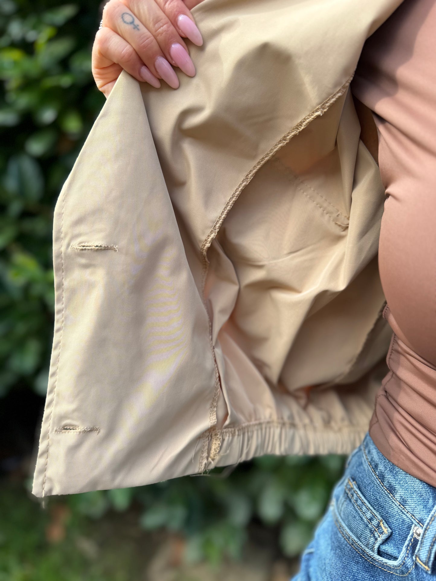 Veste Trench Court Beige