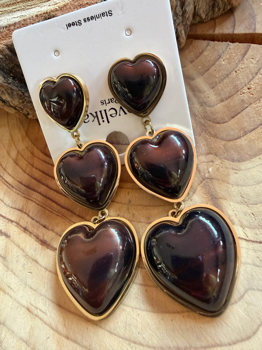 Boucle Trio Coeur Choco