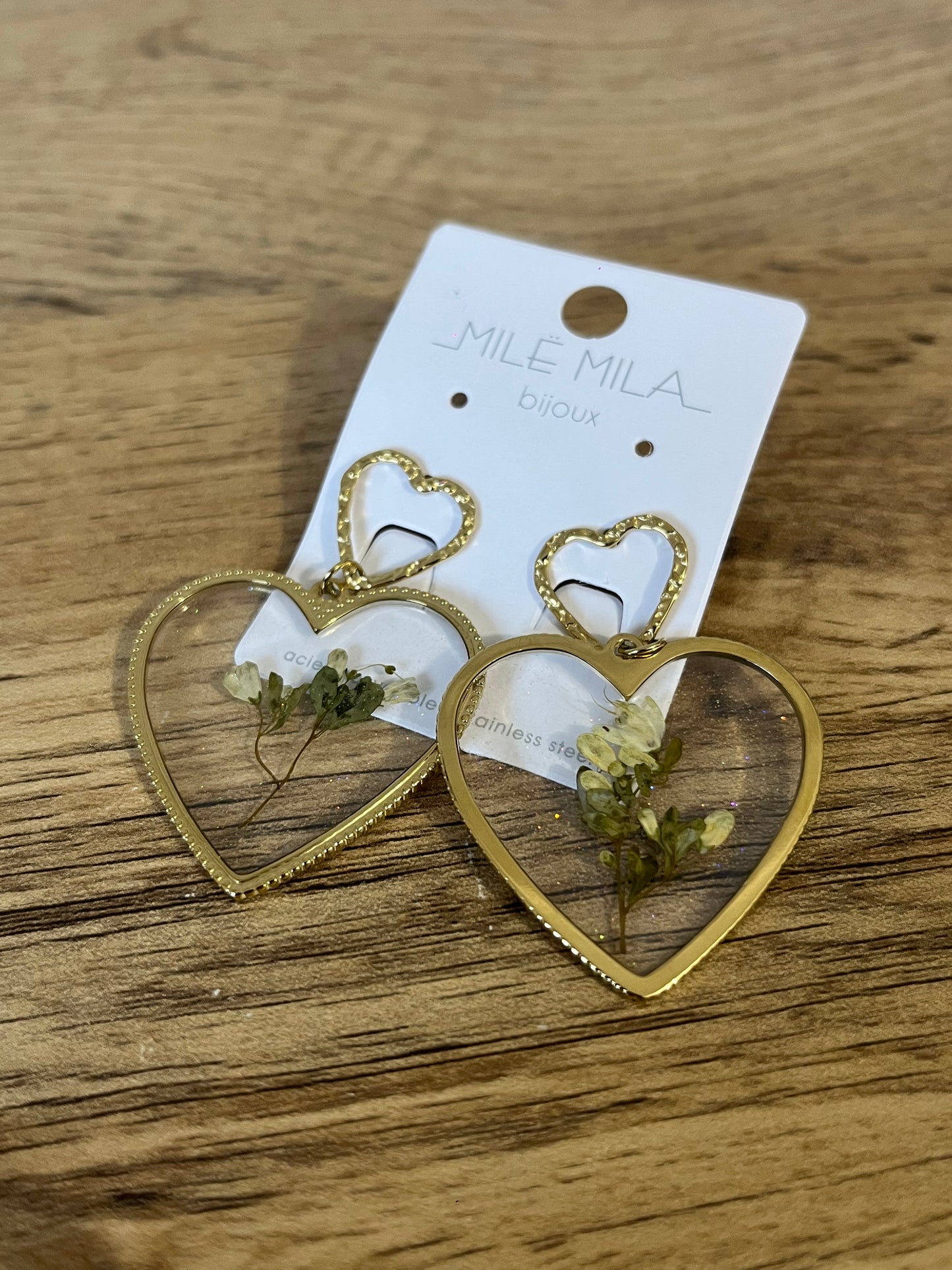 Boucle d’oreille Cœur Fleur