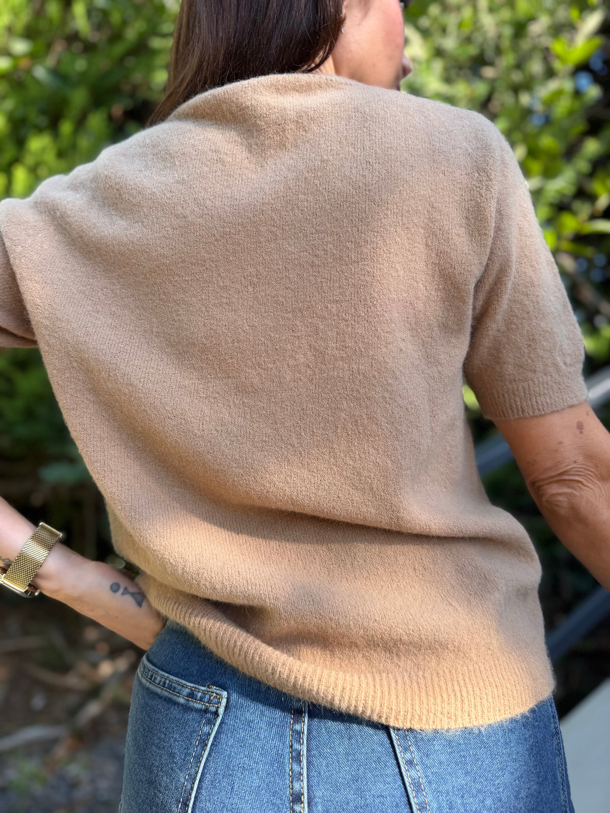 Pull Manche Courte Sable