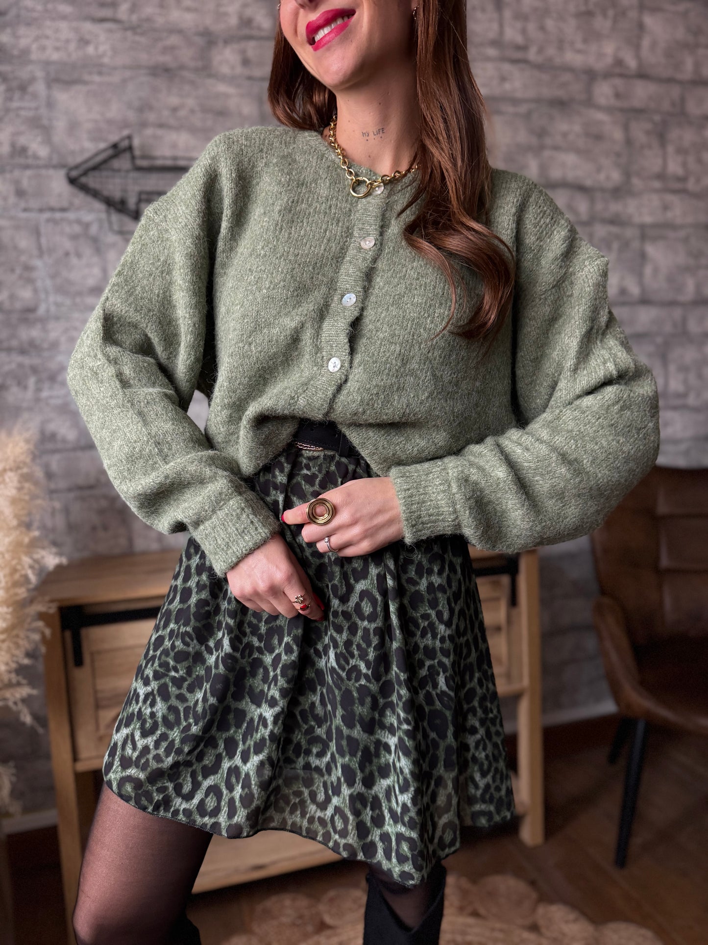 Robe Julia Léopard Kaki