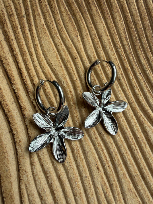 Boucle D’oreille Fleurs tombantes argent