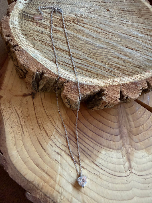 Collier Cœur Diams Argent