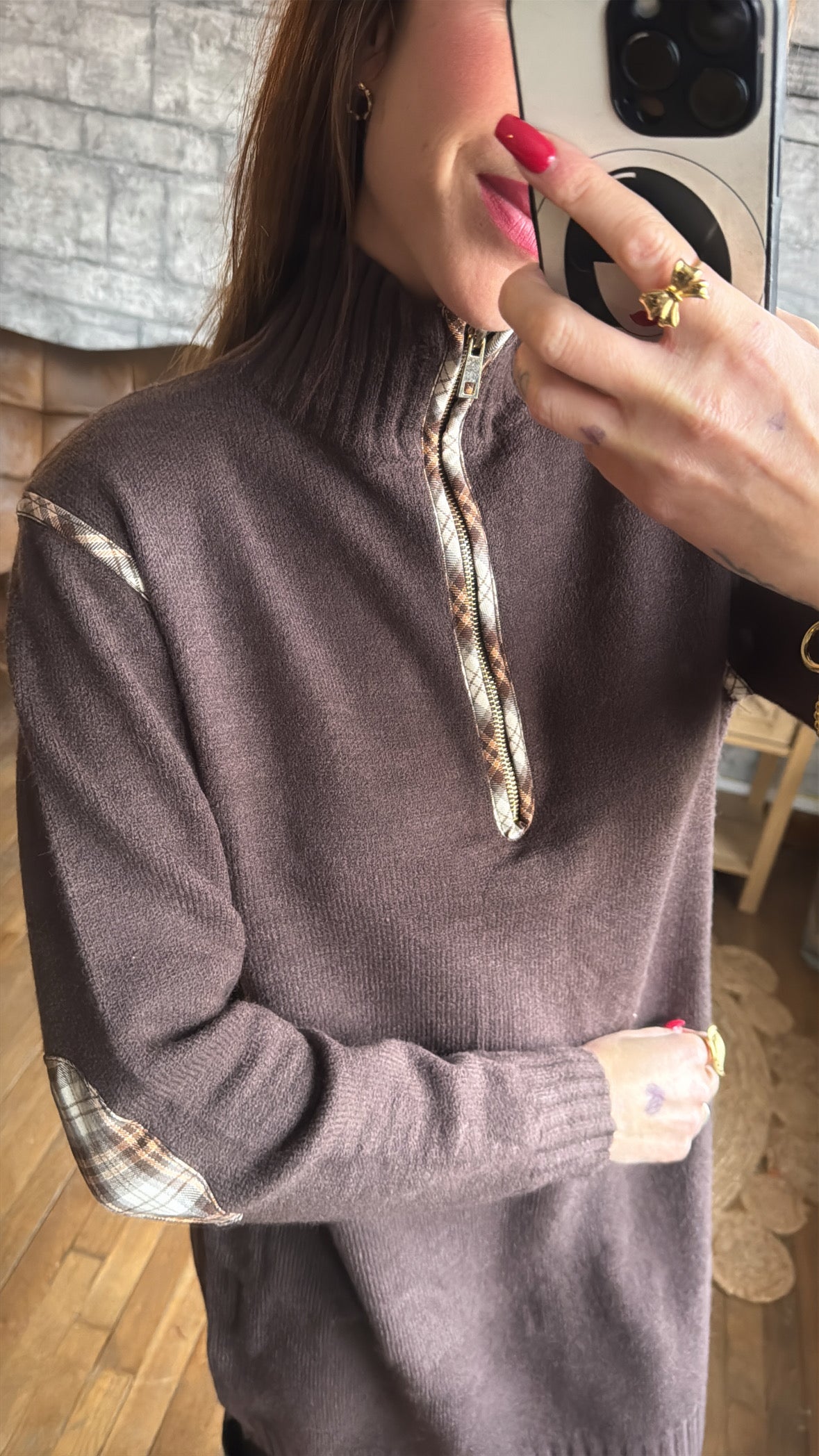 Robe Pull Zip Chocolat