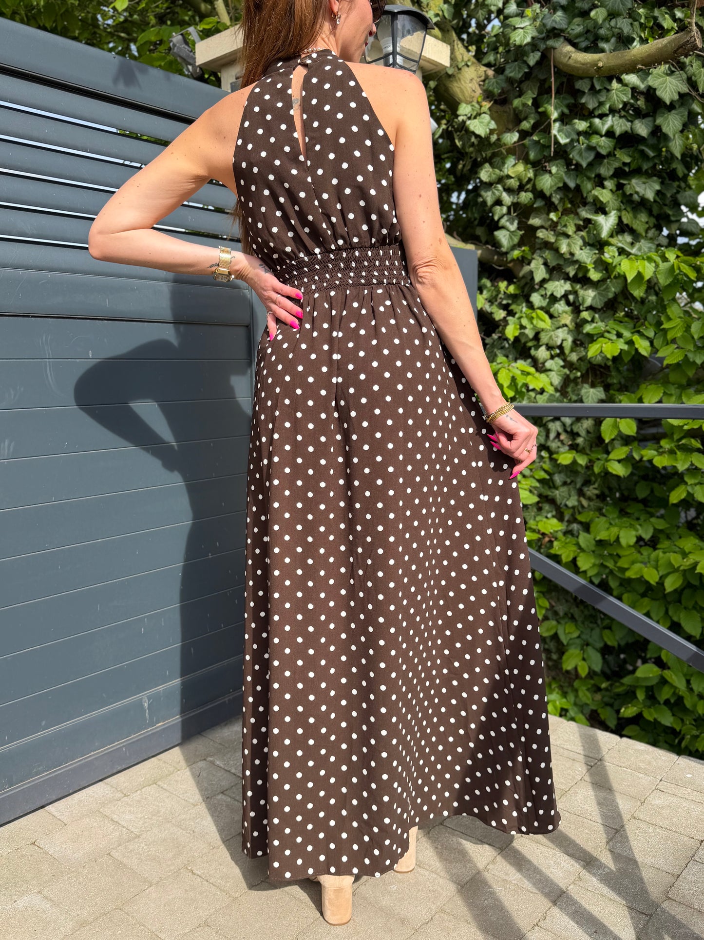 Robe Fente Pois Chocolat