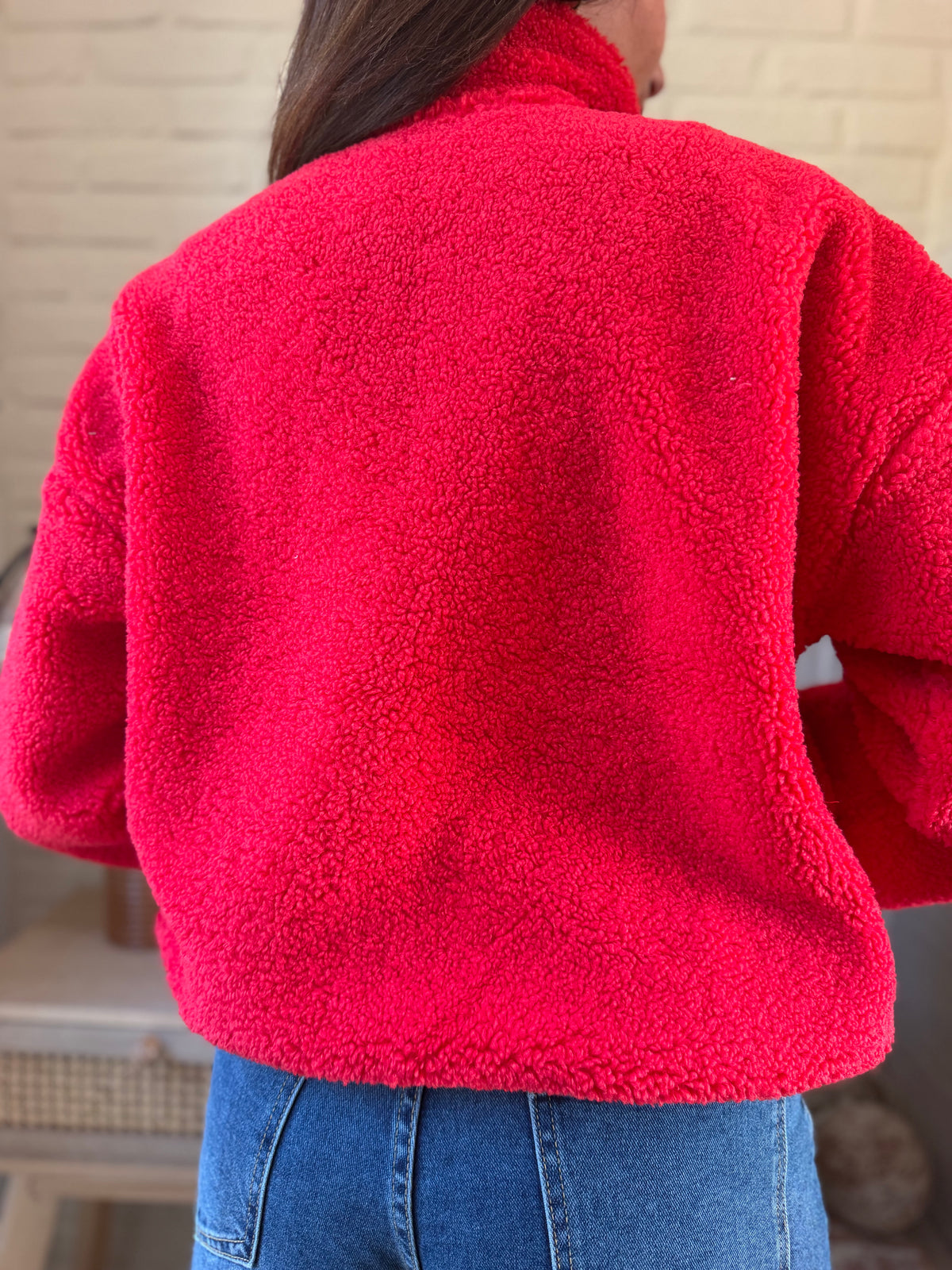 Veste Teddy Rouge