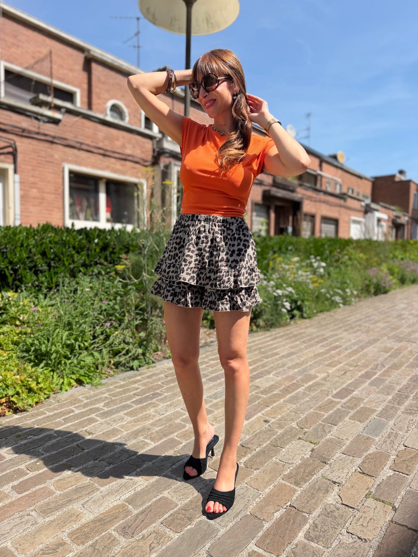 Jupe-Short Léopard Coton Bis