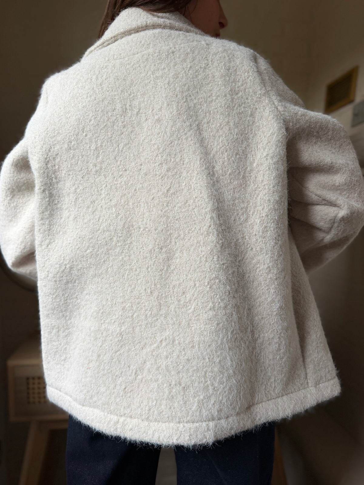 Manteau Bouclette Écru