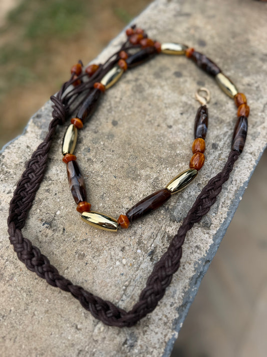 Ceinture Perle Marron